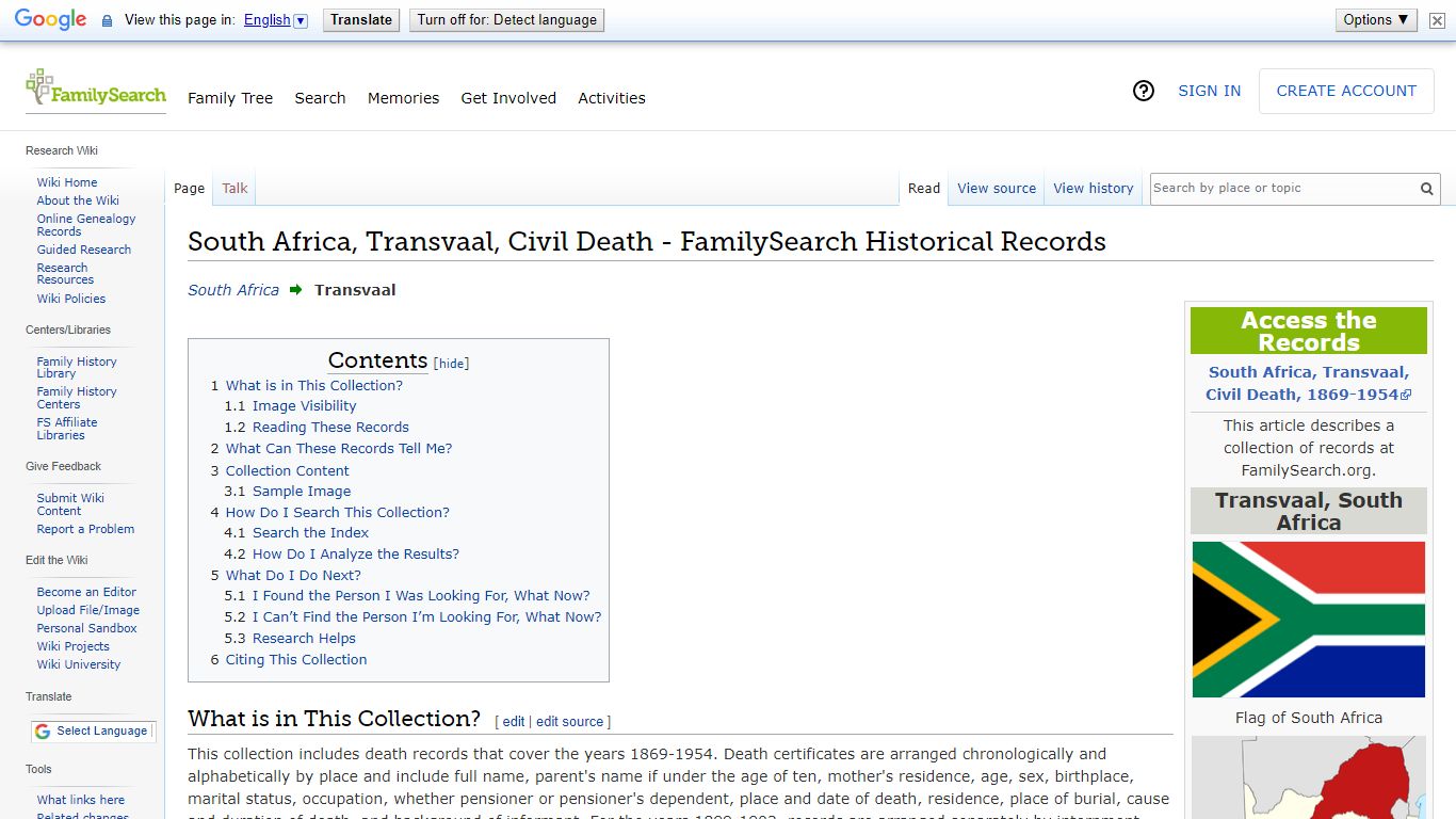 South Africa, Transvaal, Civil Death - FamilySearch ...