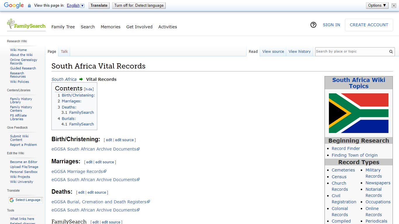South Africa Vital Records - FamilySearch Wiki