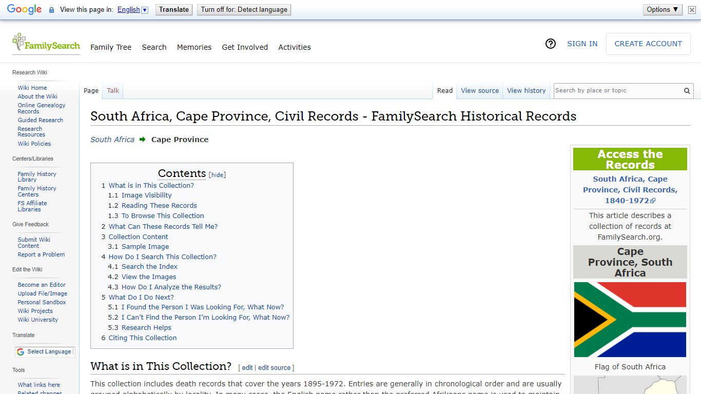 South Africa, Cape Province, Civil Records - FamilySearch ...